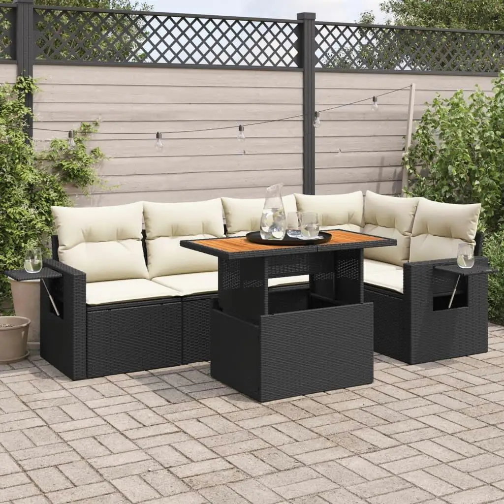 

Stylish Black Cream White Garden Sofa Set Comfortable Outdoor Furniture Modern Design Durable Cushions for Patio and Garden