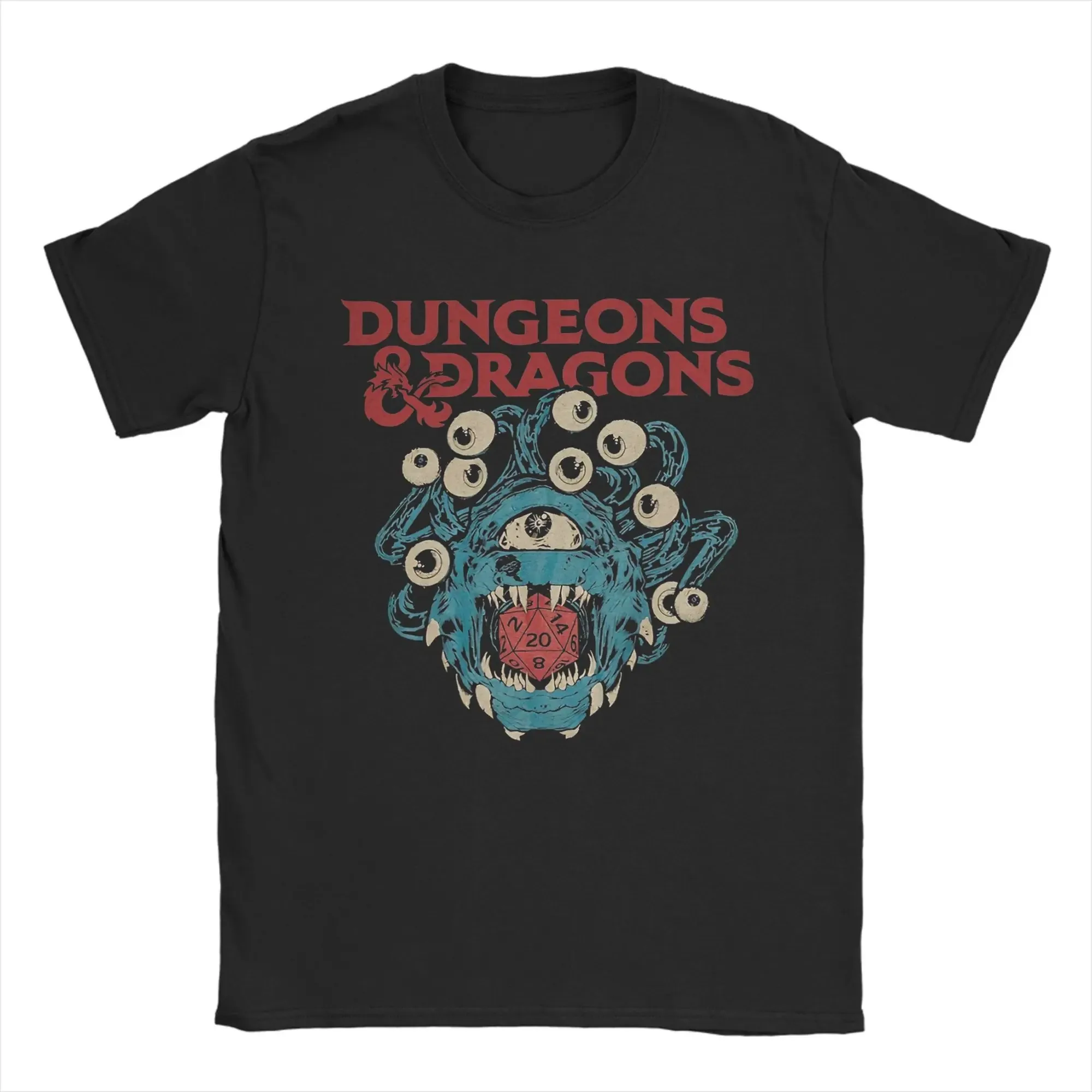 

Men's T-Shirts Dungeon Dragon DnD Vintage 100% Cotton Tee Shirt Short Sleeve T Shirts Crew Neck Short Sleeves Plus Size Loose