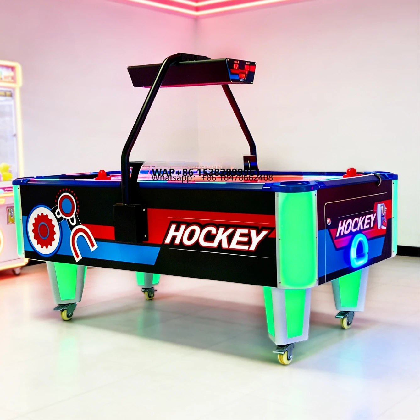 Commercial Coin Operated Iron Sports Game Machine Air Hockey Table Arcade Interactive Multi-ball Customizable Automatic English