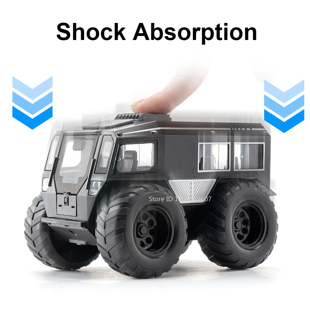 1:24 Scale Sherp All-terrain Car Model Toy Metal Diecast Sound Light Pull Back Shock Absorption Off Road Vehicle Gifts for Kids