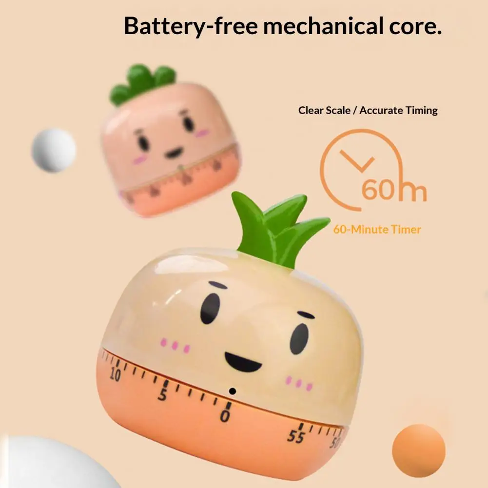 Precise Countdown Timer Mechanical Kitchen Timer with Loud Alarm Cartoon Wind-up Countdown Timer Adjustable 0-60 Reminder Tool