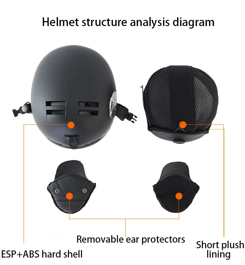 Casque de ski thermique anti-collision pour homme et femme, équipement de protection, sports de neige, snowboard, extérieur, hiver, nouveau