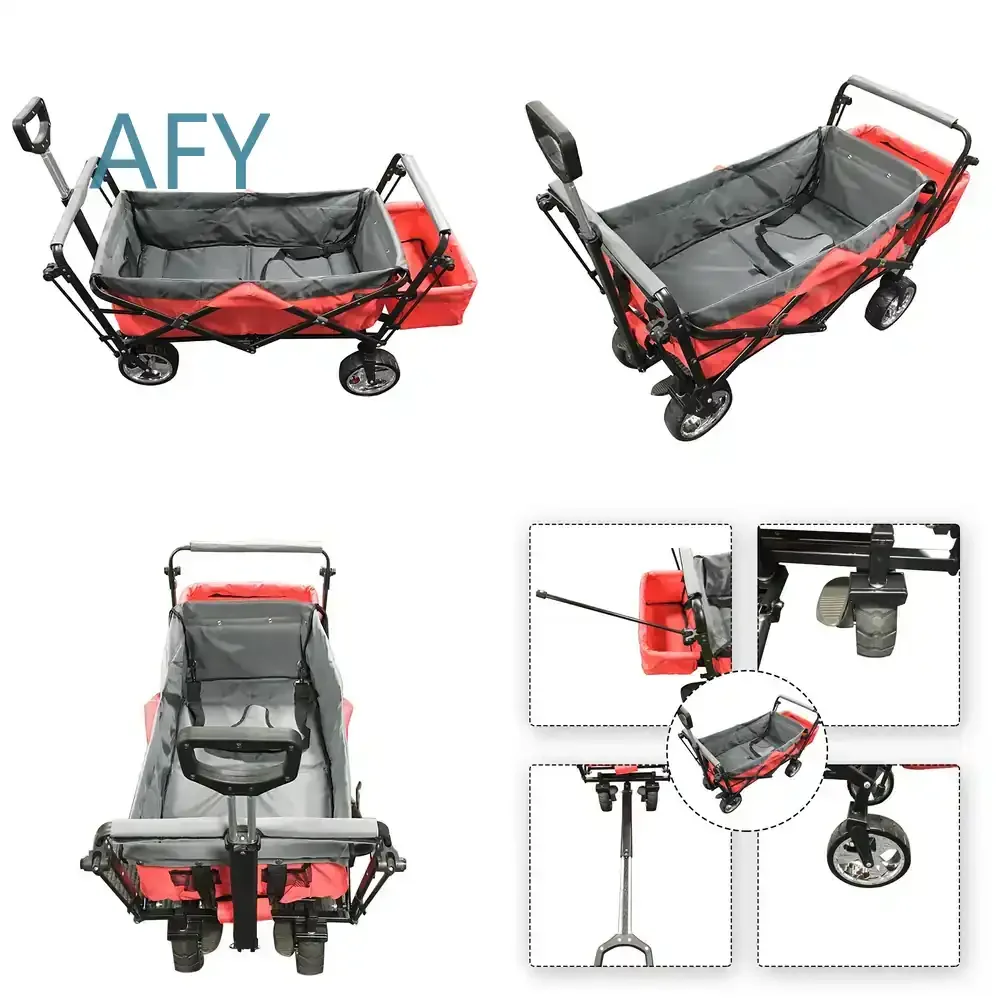 Foldable Fabric Cargo Cart for Camping Fishing Barbecue Beach Shopping Picnic Outdoor Storage Portable Utility Trailer with