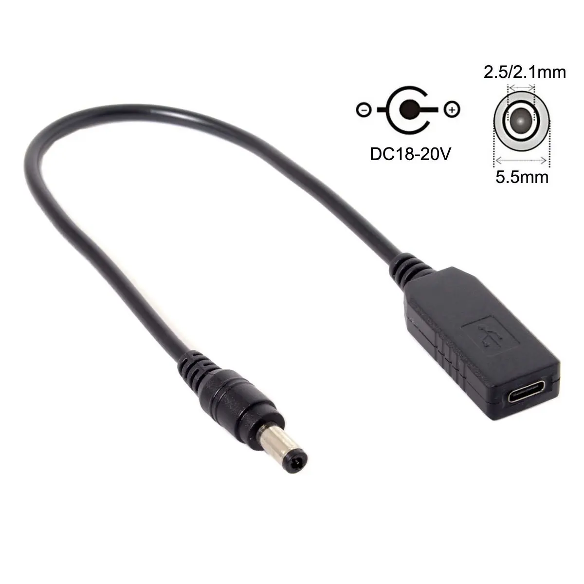 Cablecc CYDZ  USB 3.1 Type C USB-C to DC 20V 5.5 2.5mm & 2.1mm Power Plug PD Emulator Trigger Charge Cable for Laptop