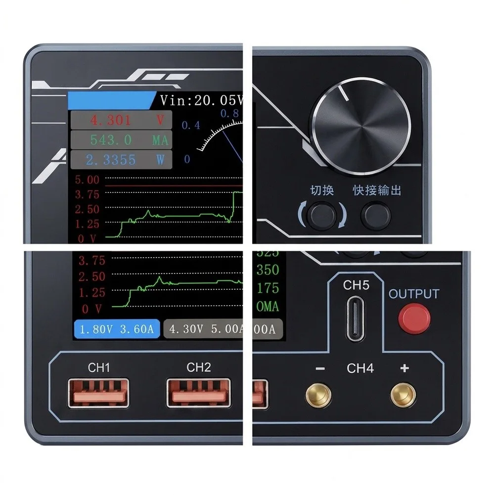 Digital Ammeter Supporting DC5V to 24V Input for PD Fast Charging Protocols 1mV Voltage Resolution 0.1mA Current Resolution