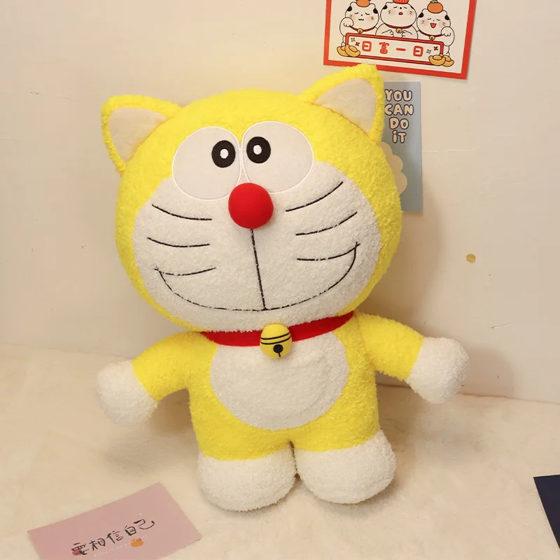 Nuevo Peluche de Doraemon Amarillo de 40 cm, Clásico Peluche Grande de Dibujos Animados, Almohada de Anime, Muñeco de Peluche Kawaii, Regalo para Navidad