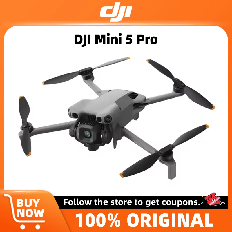 Drone DJI Mini 5 Pro com Câmera Leve e Portátil, Câmera CMOS Grande de 1 Polegada, Detecção Omnidirecional de Obstáculos para Paisagens Noturnas
