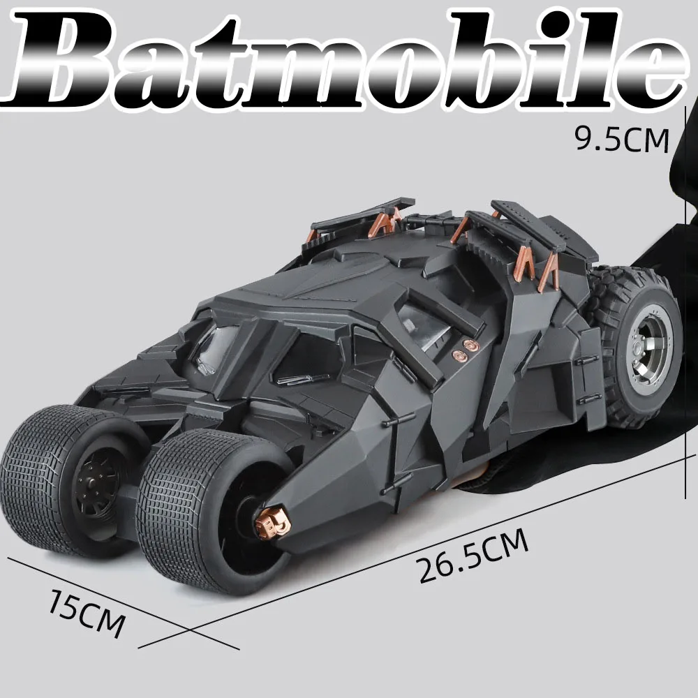 1:18 Scale Spray Batmobile Model Car Toys Alloy Diecast Sound Light Shock Absorption Door Opened Collection Toy Models Boy Gifts