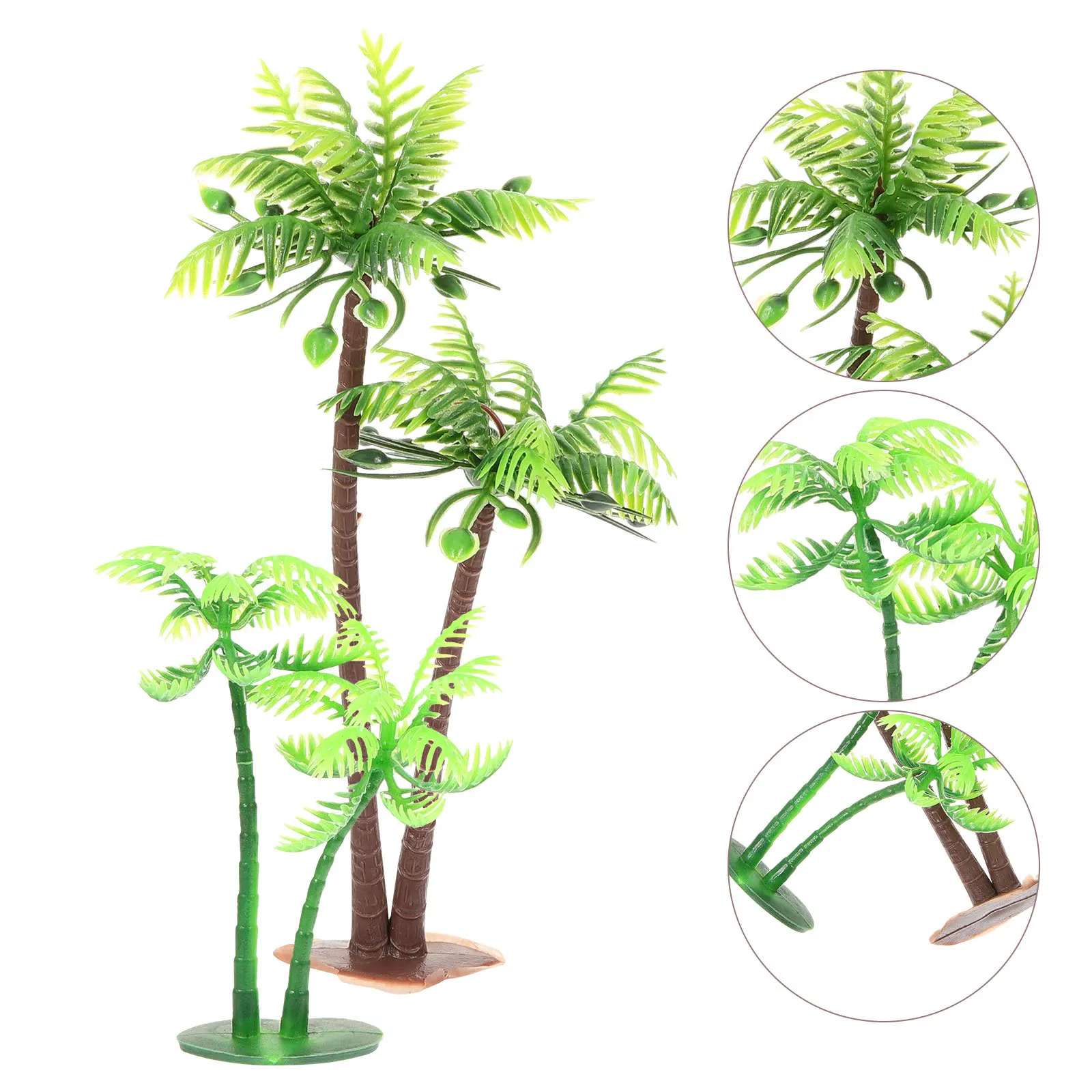 

12Pcs Simulation Coconuts Tree Decoration Realistic Mini Scenery Landscape for Birthday Cake Fish Tank Dining Table Decor