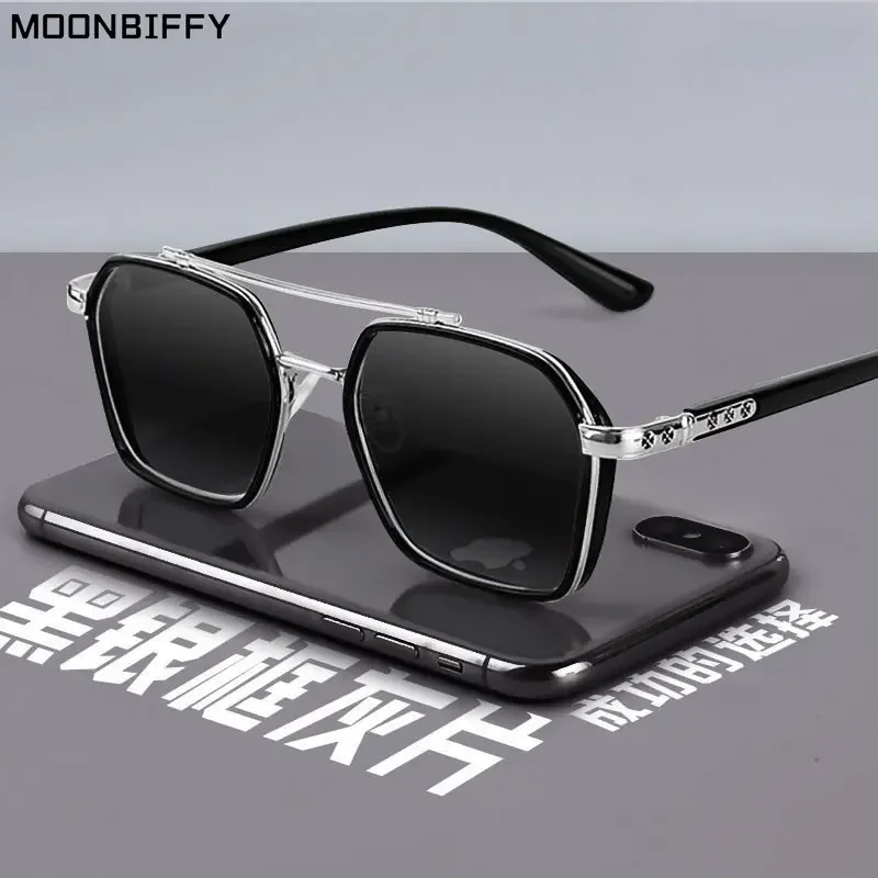 Polarized Square Metal Sunglasses Women Men 2023 Trending Products Car Driving Glasses Double Beam Oculos Masculino Gafas De Sol
