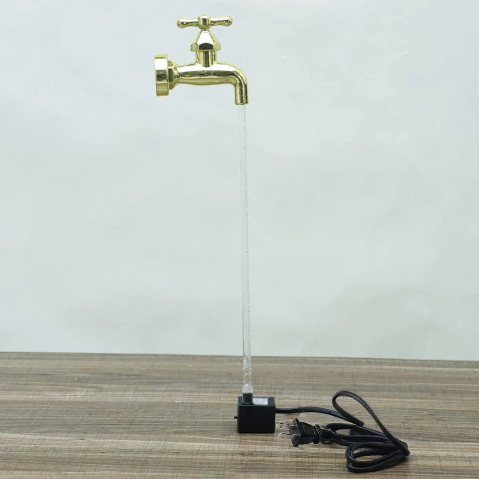 Tabletop Fountain Indoor DIY ABS Art Golden Waterfall Feature for Home Office Garden Decoration Ornament