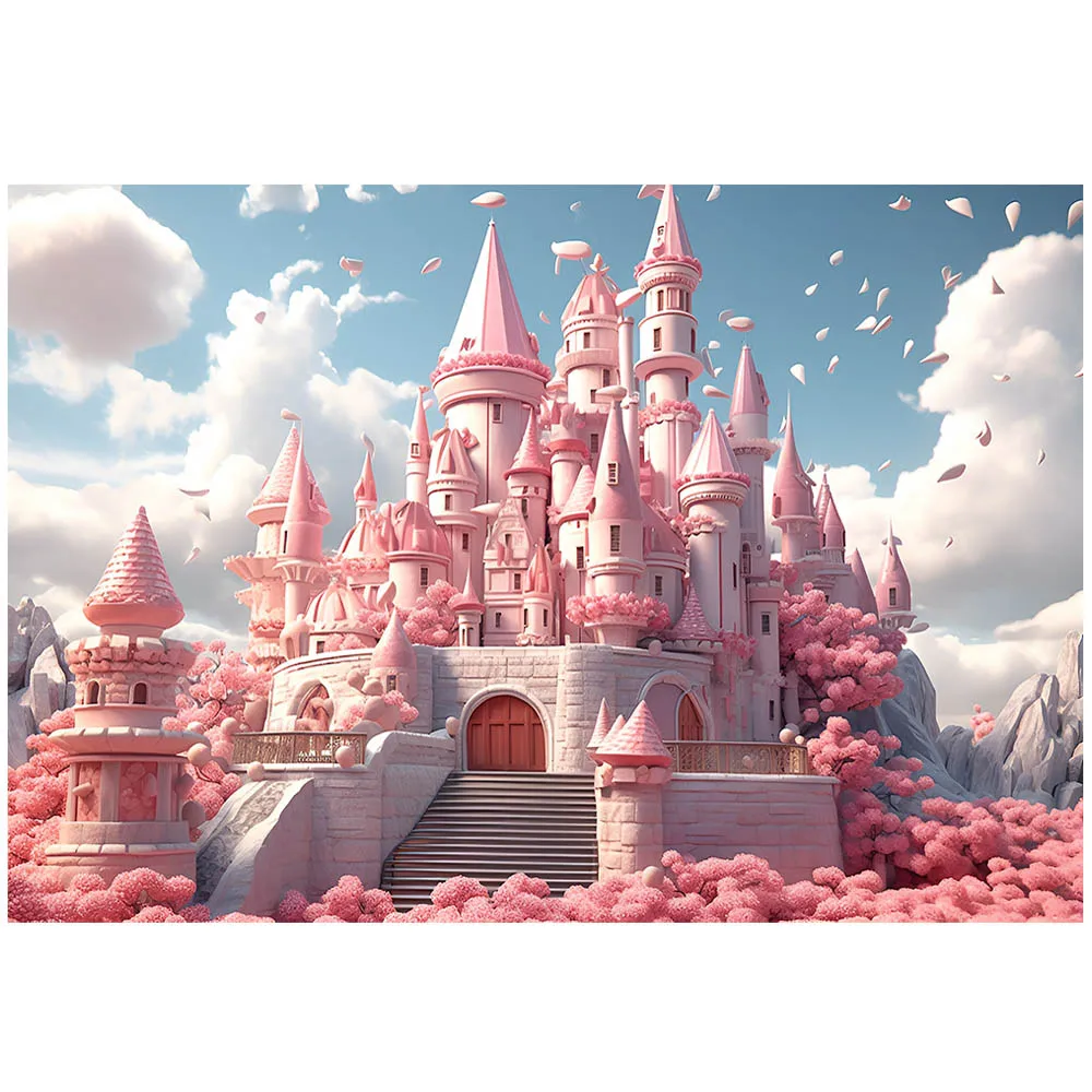 모시카 핑크 성 사진 촬영용 어린이 배경, 소녀 어린이 생일 파티 장식, 사진 배경, 사진 스튜디오 포토콜 소품