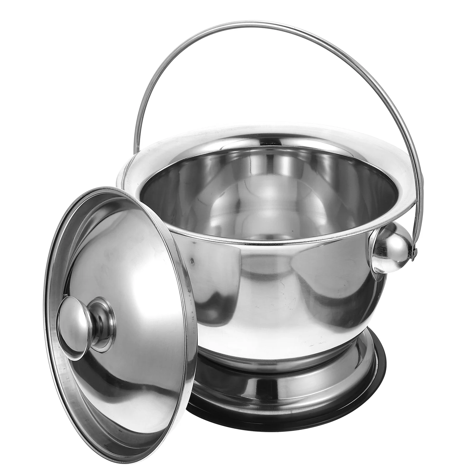 

Stainless Steel Urine Bucket Chamber Pot Metal Pail Lid Spittoon Portable Adults Kids Potty Bathroom Commode Thickened Children