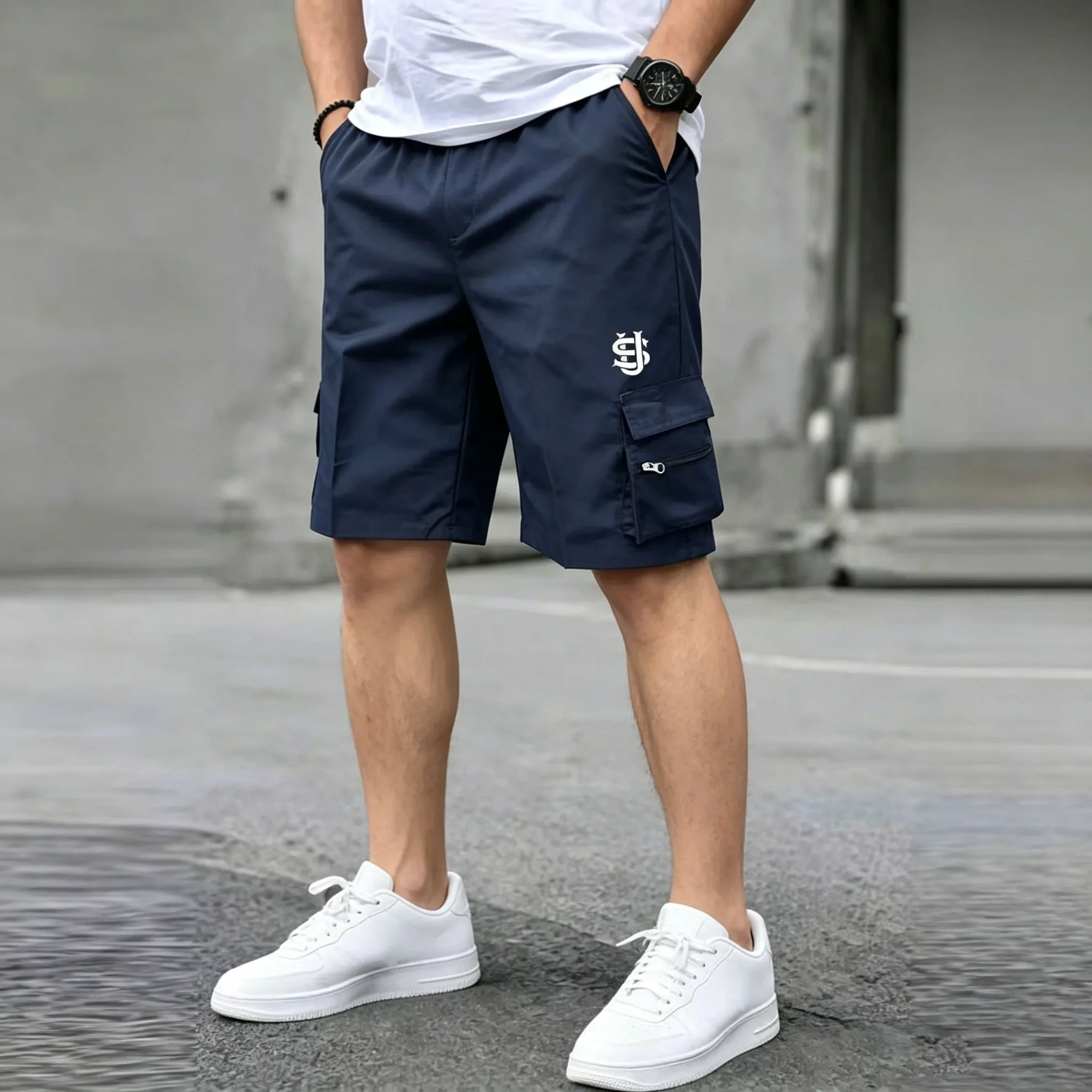 American Flag Printed Cargo Shorts Independence Day Eagle Summer Work Camping Multi-pocket Short Pants Streetwear