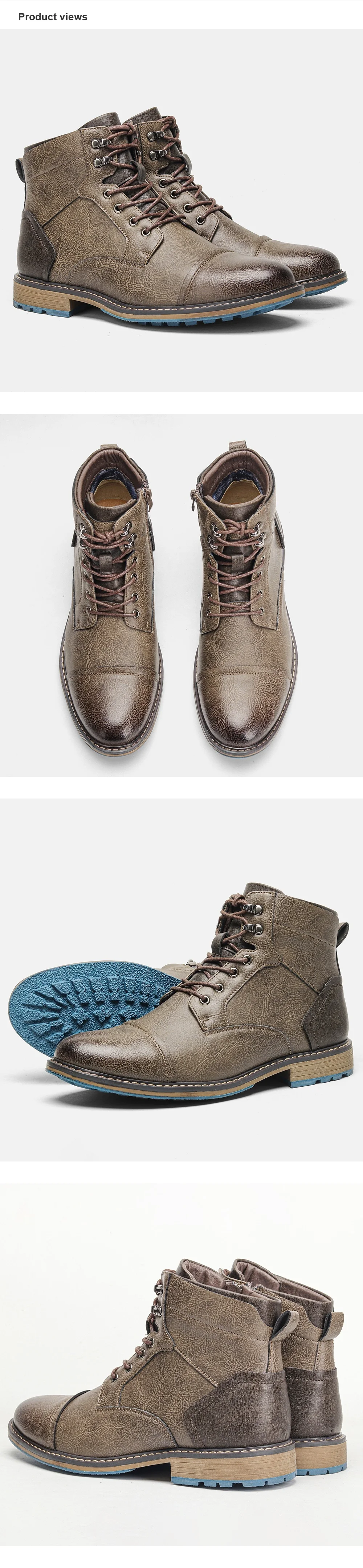 Lederstiefel 2026 Retro Marke Komfortable Modische Freizeitstiefel aus Leder # KD615 – Detail 2