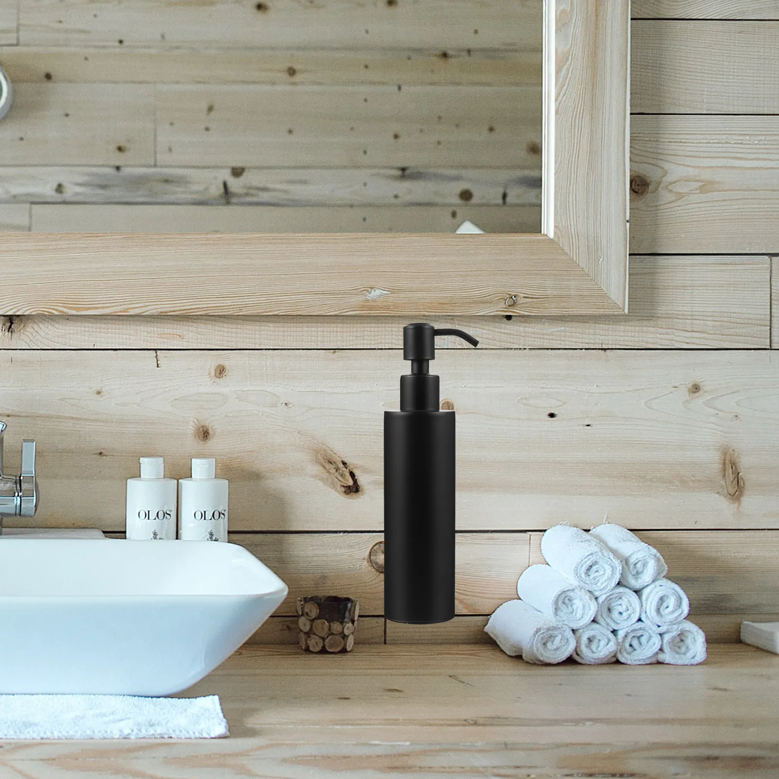 

Stainless Steel Soap Dispenser Manual Bottle Wall Mounted Shampoo Container Black Bath Accessory Shower Gel Holder Practical