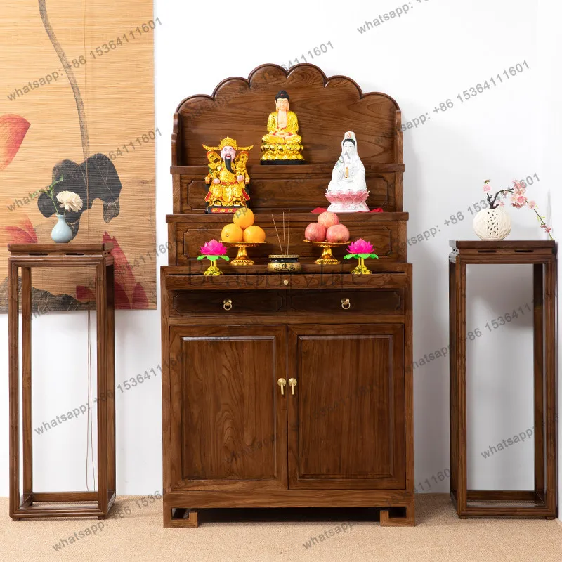Solid wood table heightened Buddhist platform household incense case new Chinese modern Buddhist table