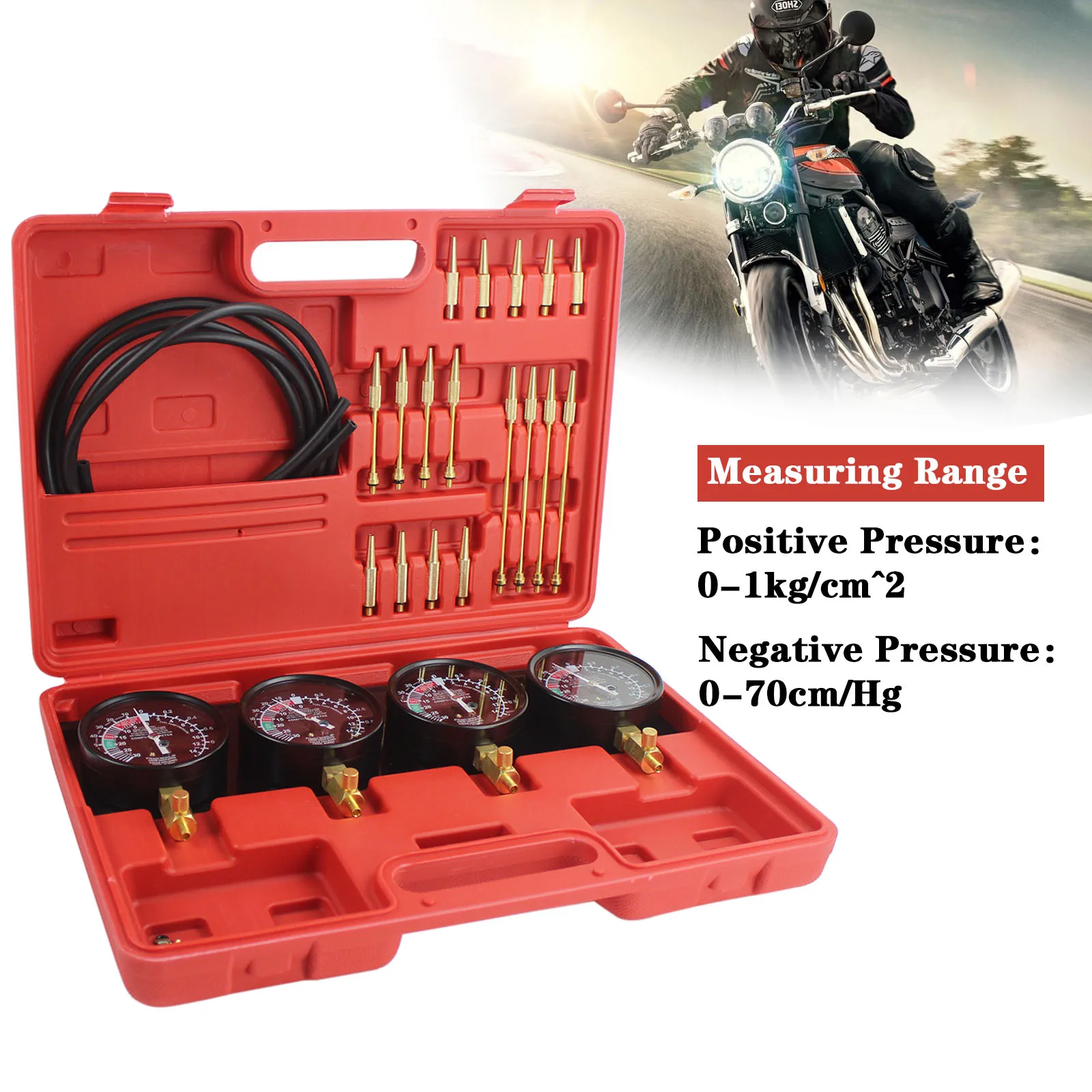 

Motorcycle Hydraulic Pressure Test Gauge Kit Synchronizer Carb Sync Balancing Tool Set Fuel Gauge Motorcycle Vacuum Carburetor