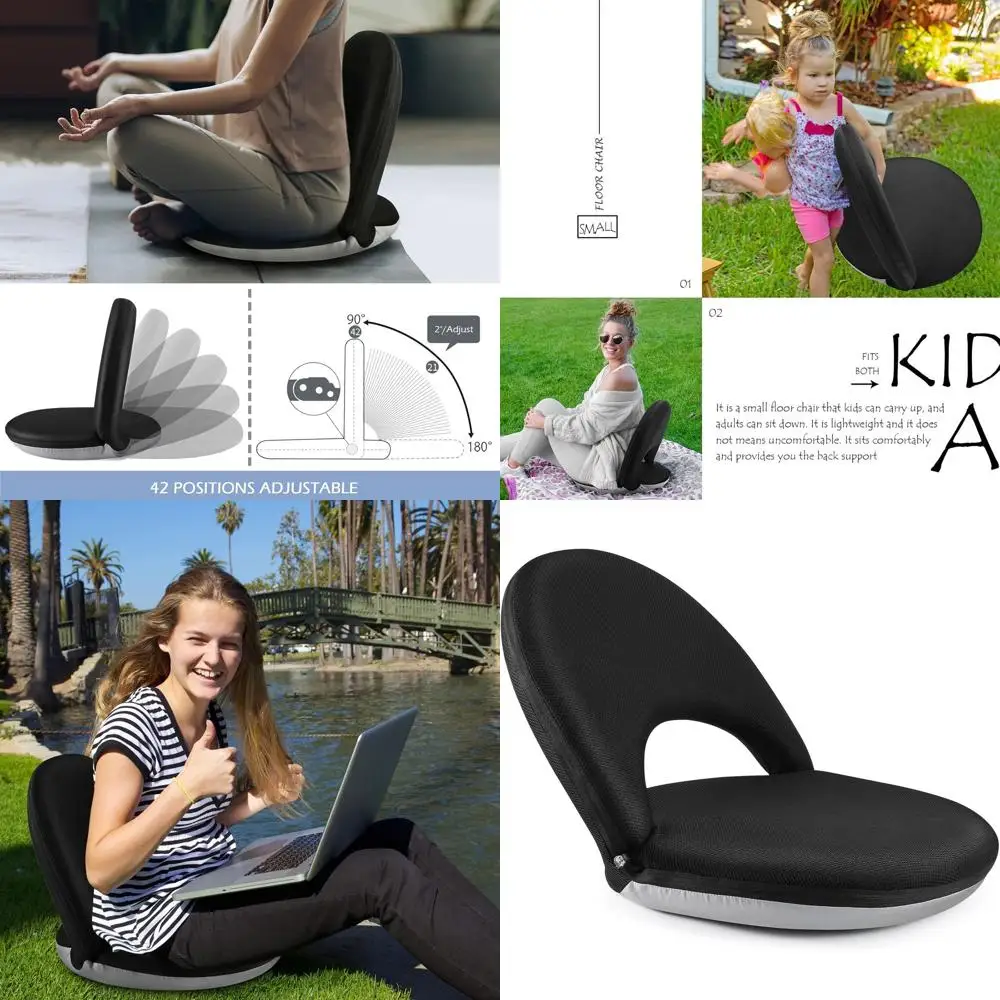 

Регулируемое напольное кресло с 42 позициями и поддержкой спинки для детей и взрослых, складное кресло, медитация, моющийся шезлонг, Bl