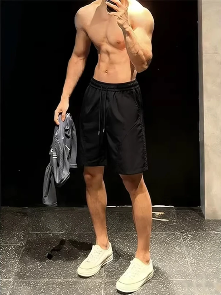 

Bla Qui Dry American Sle Men's orts Summer Outdoor Sports Fitn Five-Quarter Loose Side-Cut Beachwear Casual Pants