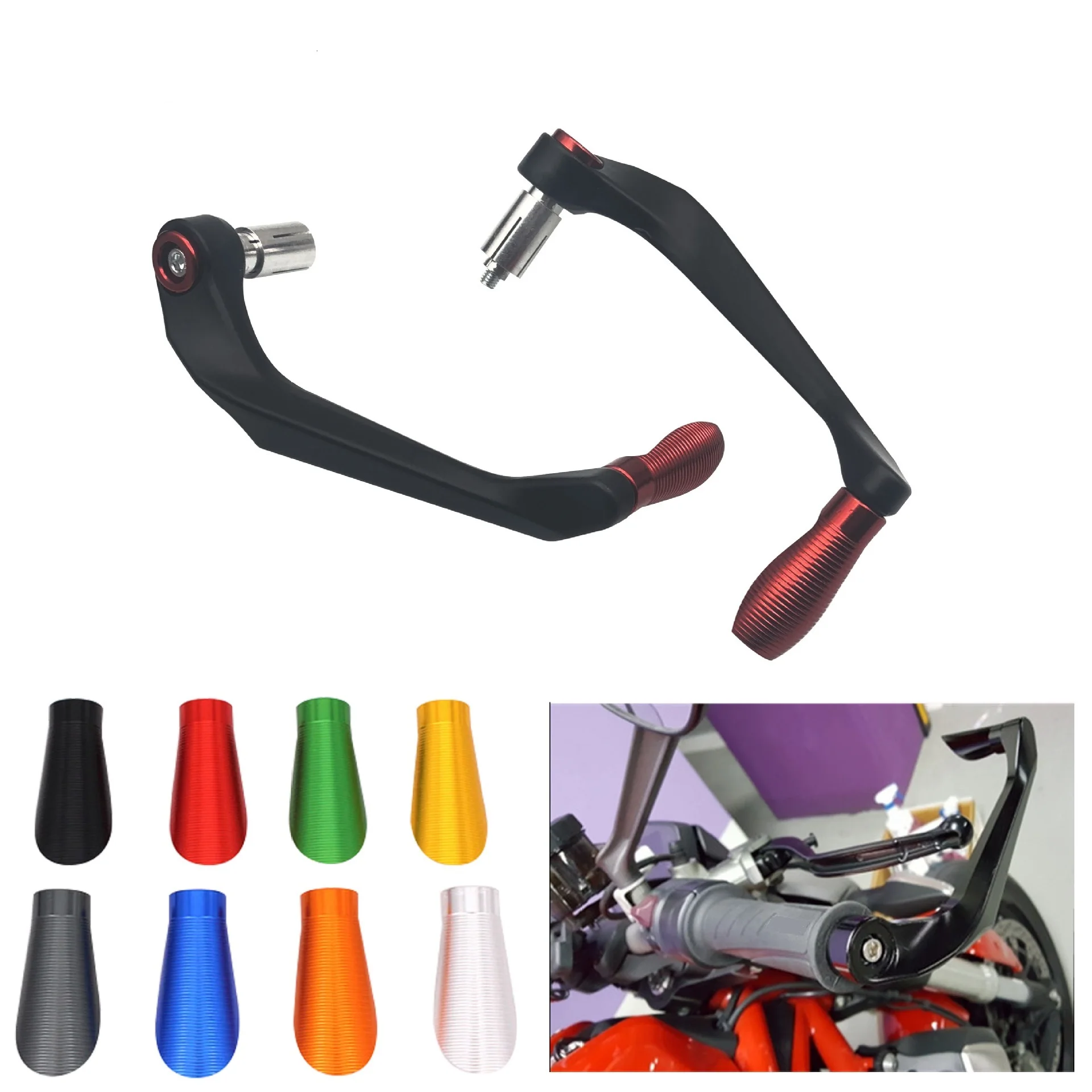 Universal Motorcycle Handlebar Waterproof Brake Clutch Levers Protection Carbon Fiber Aluminum Alloy Black Silver Blue Gold