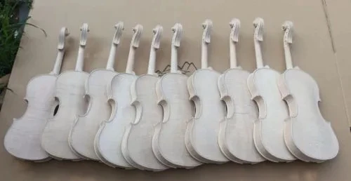 

10 pcs 4/4 violin unfinished maple back Russian spruce top ,white violin