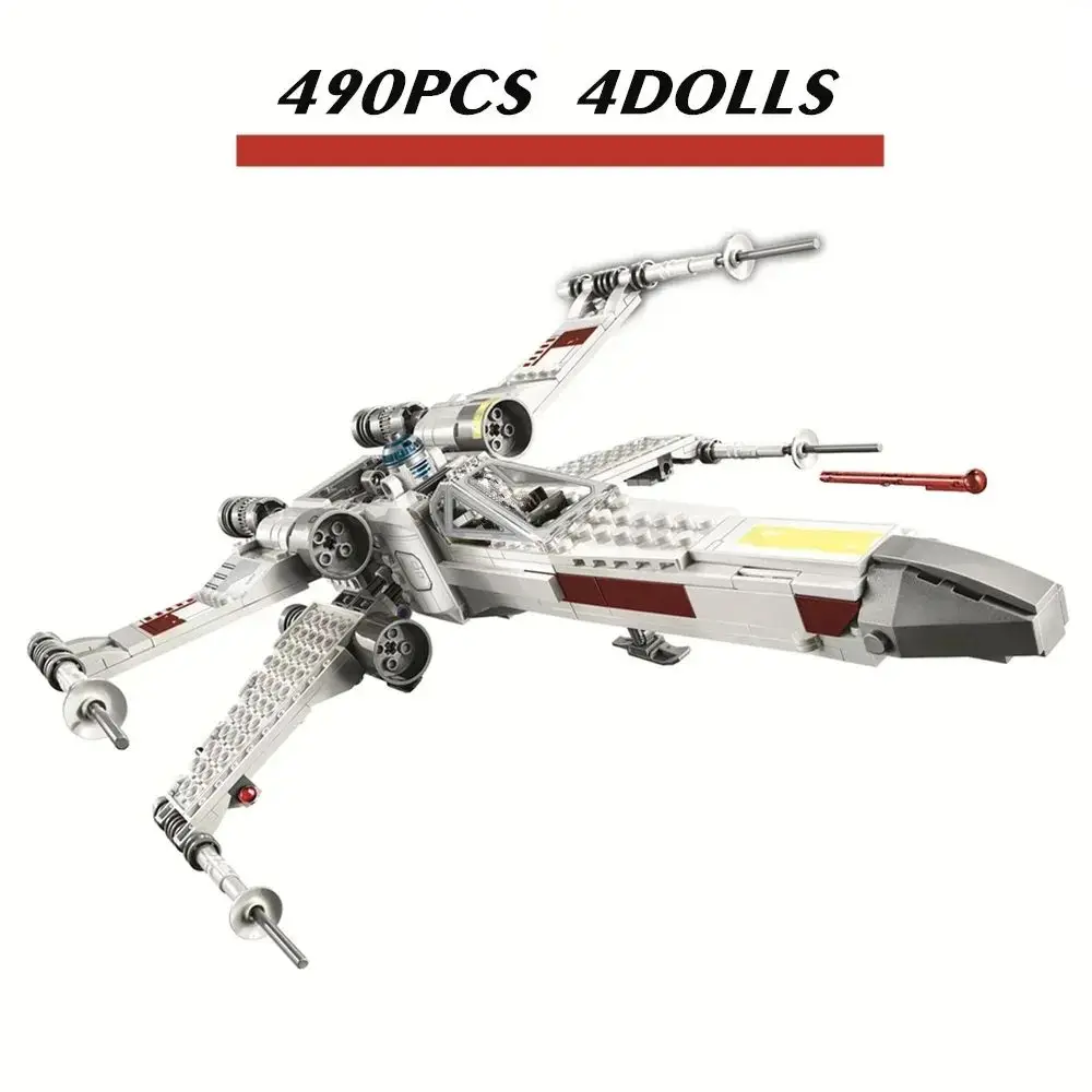 Nuevo modelo de combate espacial MOC X, 490 piezas, bloques de construcción para decoración del hogar, regalo para niños, adornos decorativos para el hogar