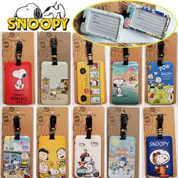 Snoopy Luggage Tag Cartoon Anime Suitcase Tag Portable Travel Cute Label ID Address Holder Identifier Label Baggage Boarding Bag