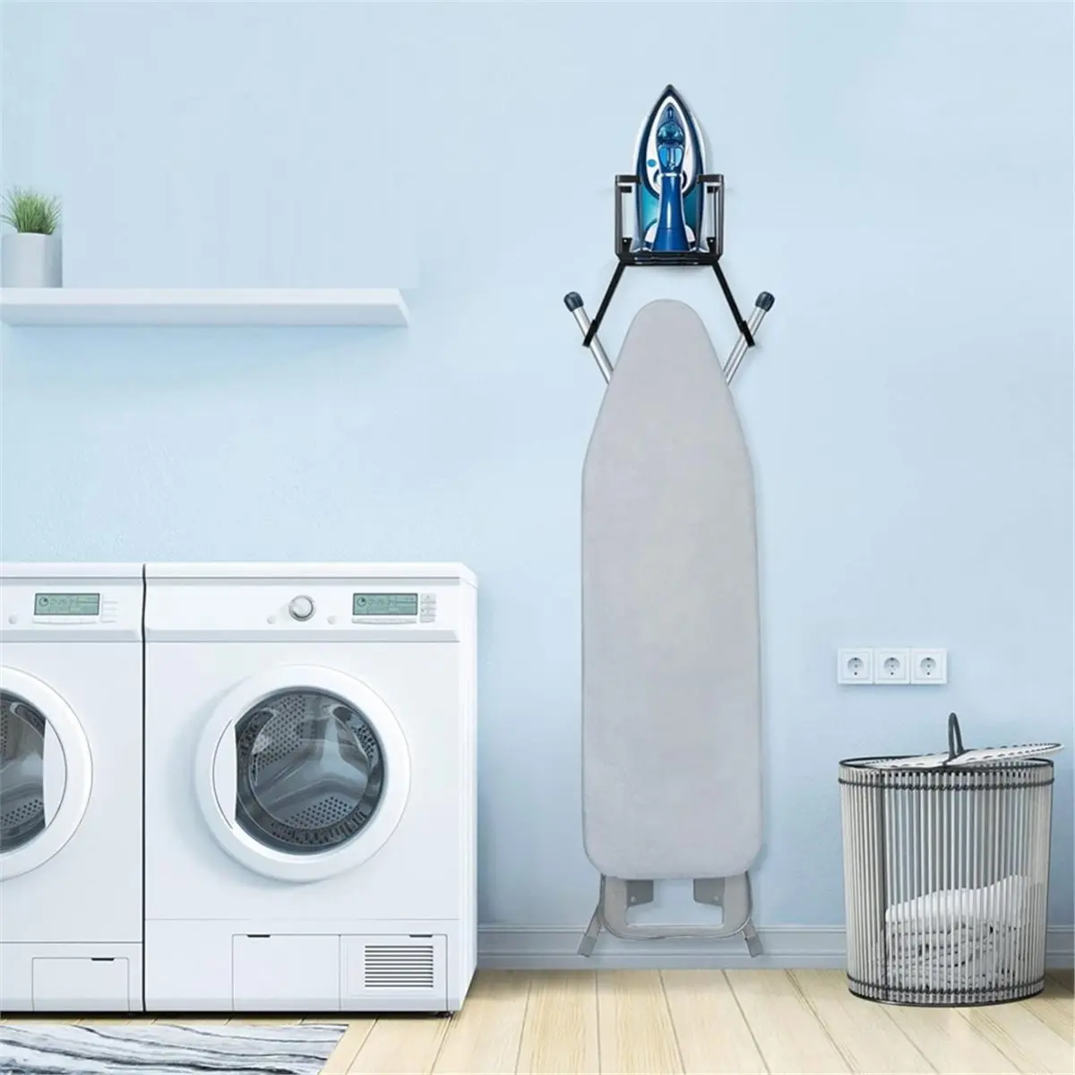2026 Trend Over the Door Ironing Board Holder - Iron Board Hanger Wall Mount Ironing Board Storage with T Shape Design for Space