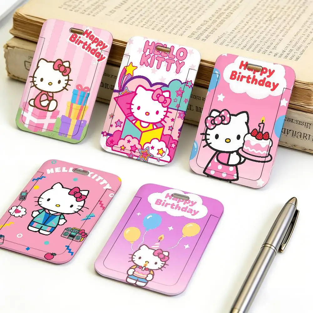 

Милый пластиковый держатель для ID-карт SRO H-HelloS K-KittyS с мягким шнурком на шею, легкий, прочный, для рабочих пропусков и бейджей, для офисного персонала