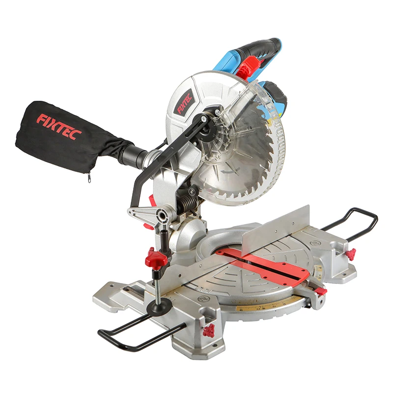 FIXTEC 알루미늄 베이스 파워 톱, 복합 슬라이딩 마이터 톱 기계, 2000W, 255mm, 5000rpm