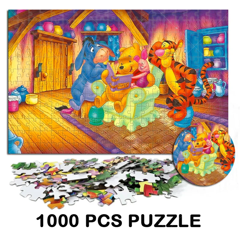 Winnie The Pooh Und Team Freunde Puzzle 1000 PCS Cartoon Erstaunliche Eeyore Jigsaw Puzzle Herbst Bild Kreative Pädagogisches Spielzeug