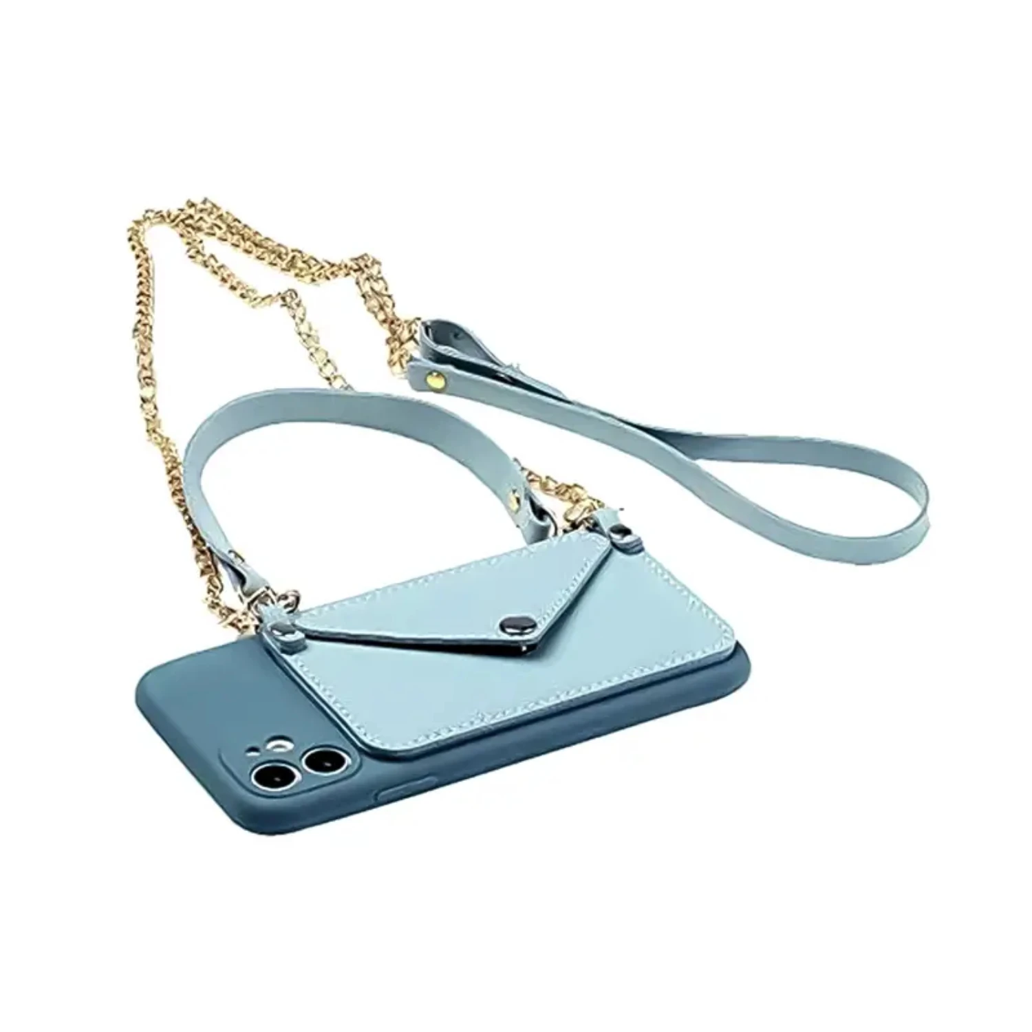 Messenger Card Case With Strap For IPhone Case Blue Multi-series