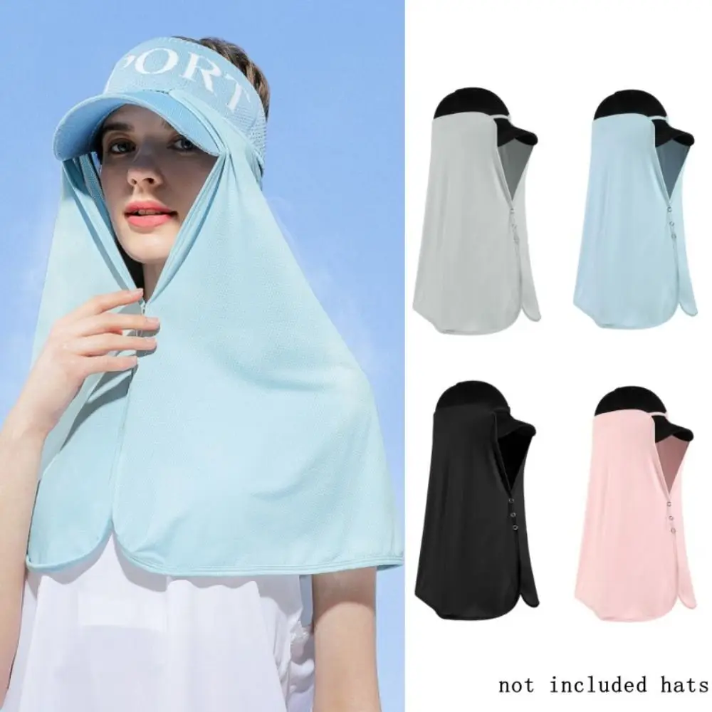 New Shawl Sunscreen Women Big Brim No Roof Sun Hat UPF 1000+ with Neck Cover Full Neck Protection UV Protection Beach Bucket Hat