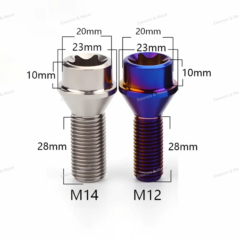 1PCS GR5 Titanium Alloy Wheel Hub Bolt M12 M14 Car Wheel Hub Screw Anti-theft Cone Seat Suitable for BMW Mini Toyota Supra Audi