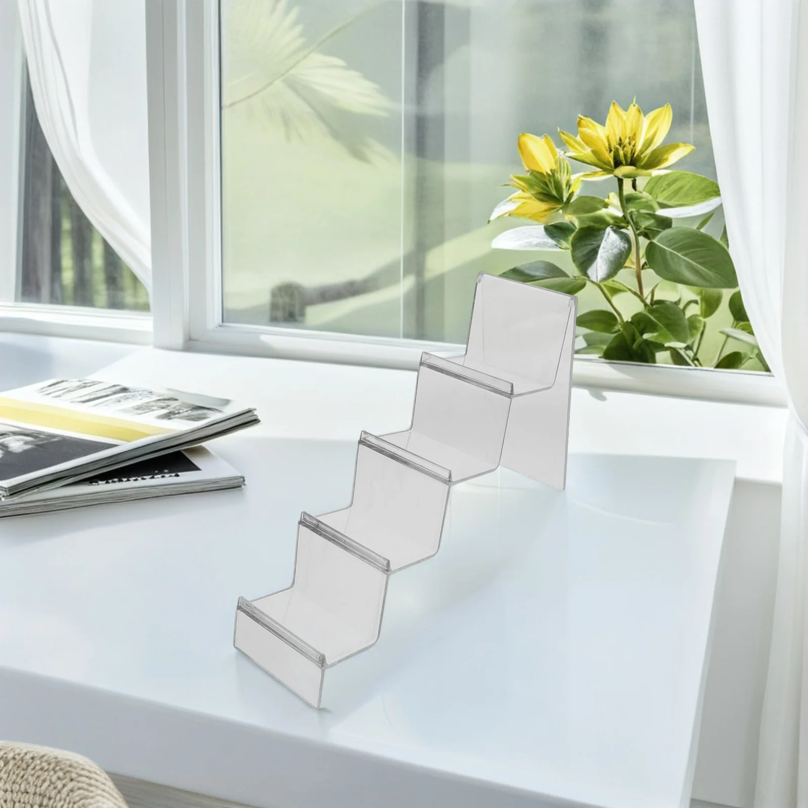 

Acrylic Display Stand Clear Tiered Shelf For Wallets Sunglasses Purse Organizer Tabletop Retail Storage Rack Transparent