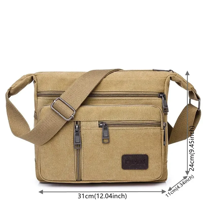 Heren Canvas Schoudertassen Casual Tote Reizen Heren Crossbody Tas Luxe Messenger Bags Mode Hoge Kwaliteit Handtas