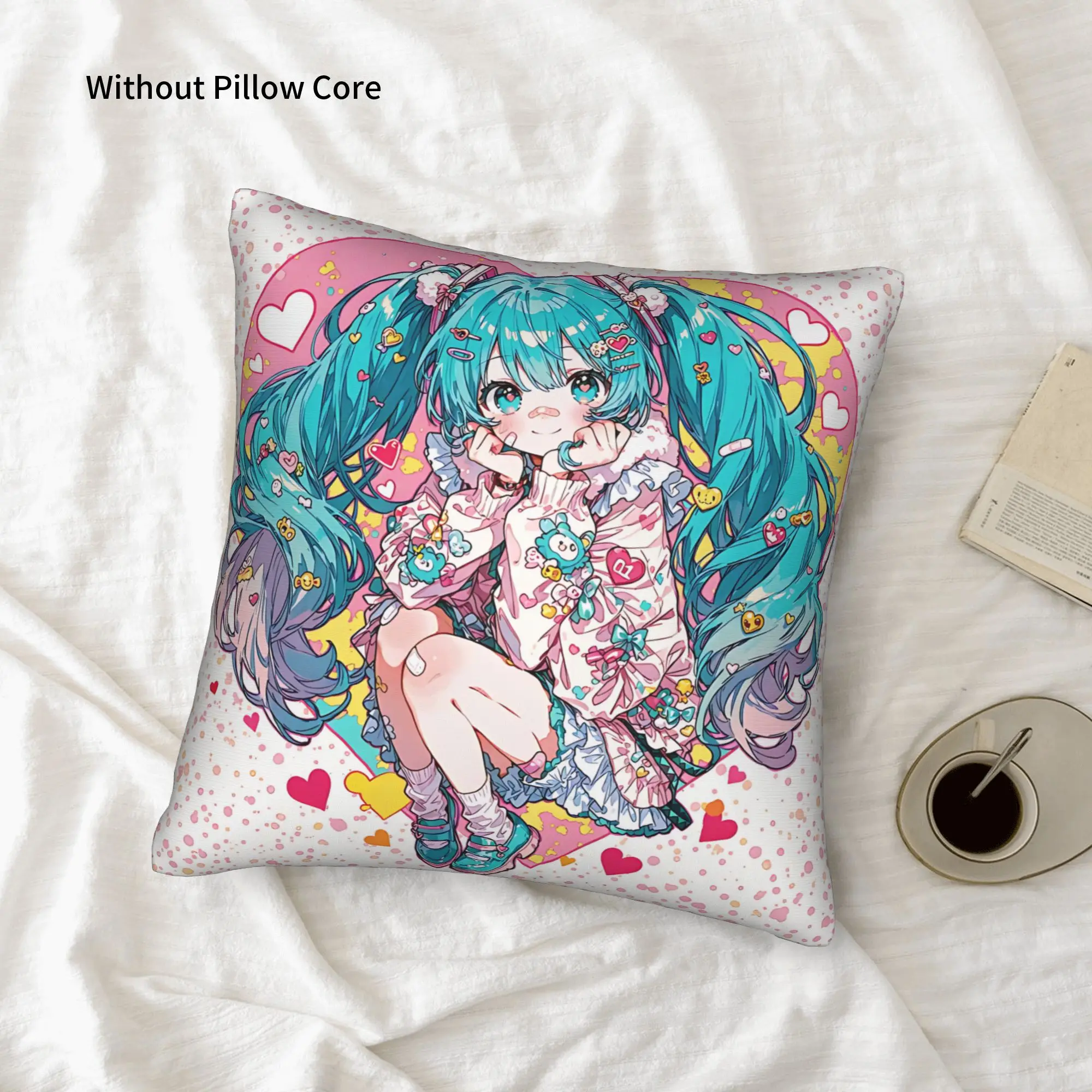1PC Hatsune Miku Pillow Case Double-Sided Printing  Sofa Cushion Bedroom Bedside Pillow