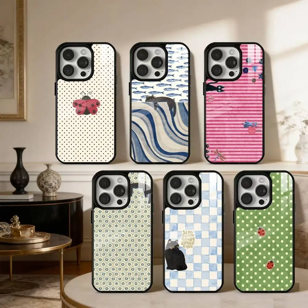 

uxury Ins Brown Red Polka Dots Phone Case For iPhone 17,16,15,14,13,Pro,Max,Plus,Magnetic For Magsafe Wireless Charging