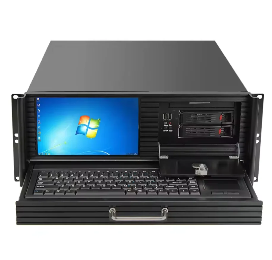 IPC 2 Bays 4U KVM Server Cases with Lock Industrial Plastic 4U ATX PSU with Fan Stock Industrial PC Case Storage Server Chassis