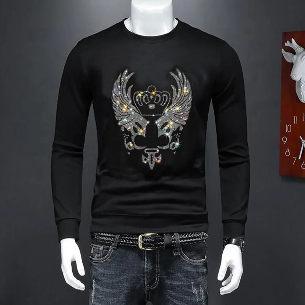 2025 Cool Man Designer  Rhinestone  Pullover  Sweatshirt New Men's Hoodies Hot Sale