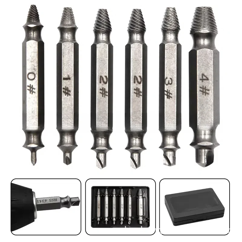 Damaged Screw Extractor Drill Bits HSS extractor double-headed screw slide removal tool S2 Screw driver batch head wire break