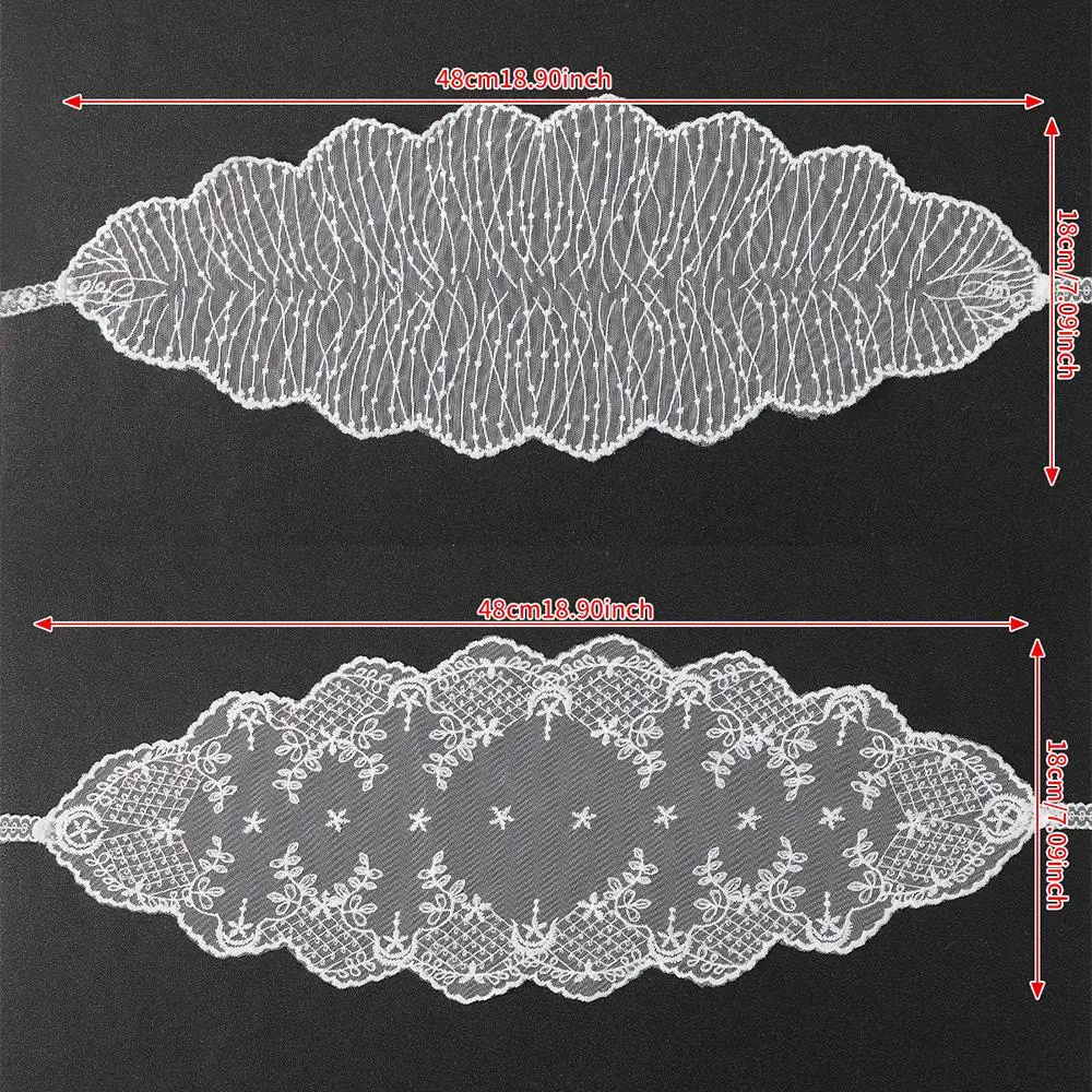 

Floral Embroidered Bandana Hair Wrap Travel Photo Headband Hair Accessories Triangle Lace Scarf White Lace Turban Headscarf