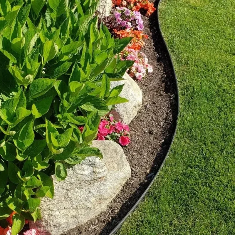 top quality easy to install pe plastic garden edging kit with sturdy anchors - durable lawn boundaries for landscape and lawn