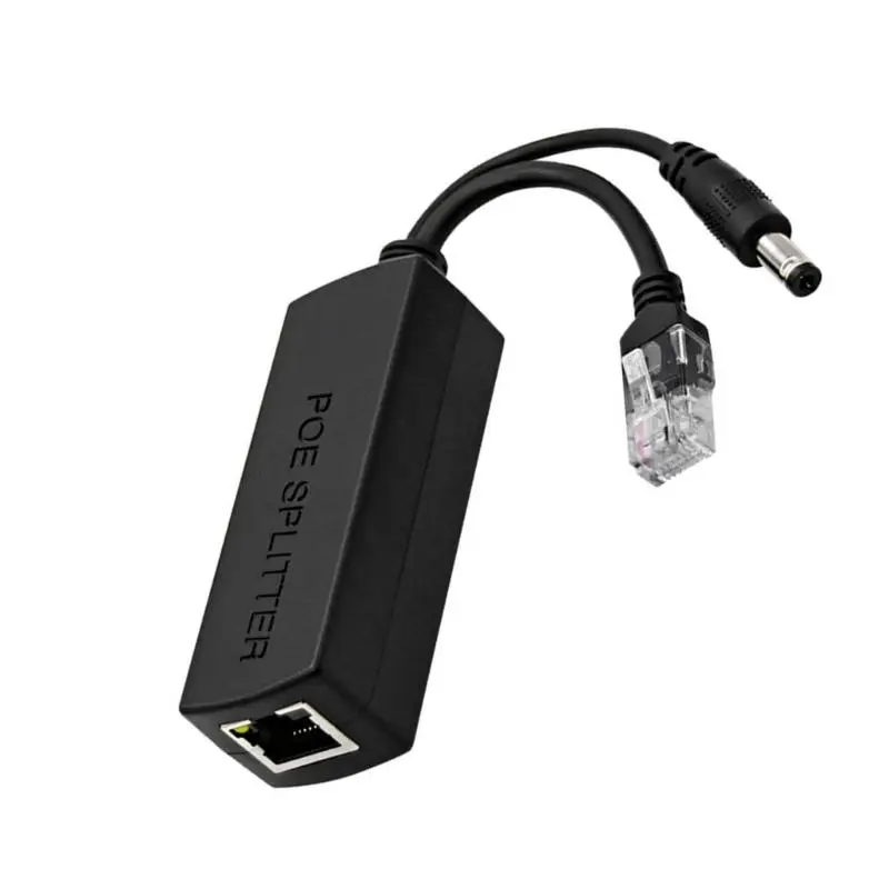 652F Compactly POE Splitter 48V to 12V 1.2A Output Ethernet Power Adapter for Security Cameras Wireless Bridge 10/100Mbps