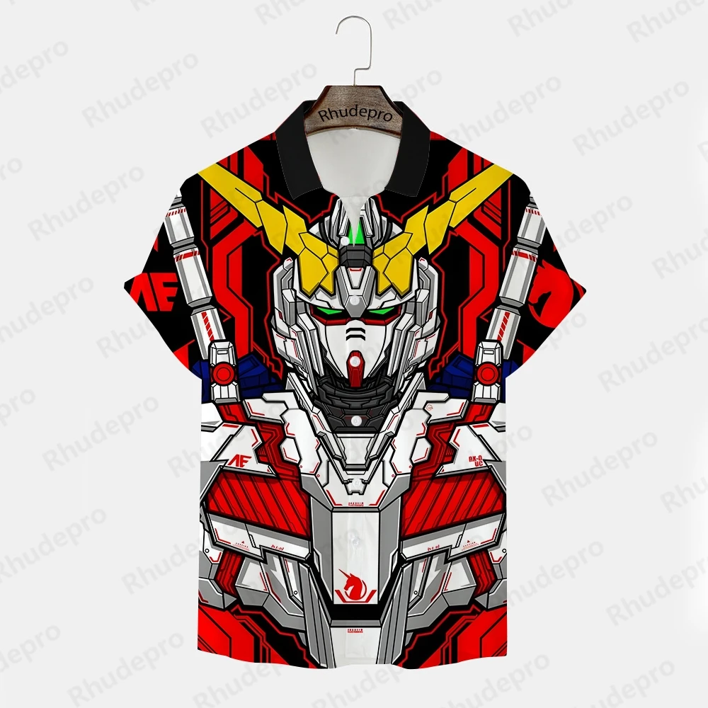 Camiseta masculina de Gundam estampada em 3D, roupas de rua, moda nova, verão, modelo de alta qualidade, Y2K, 2024