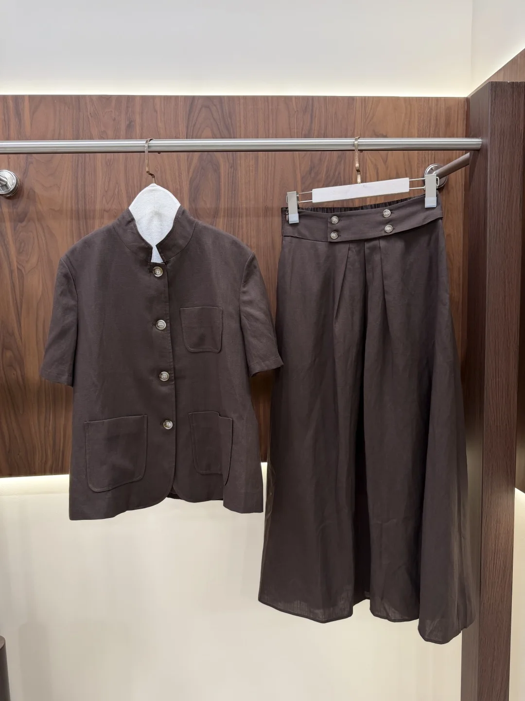 2026 Spring/Summer New Arrivals: High-Quality Women's Linen Set — Retro-Style Top & Casual Skirt
