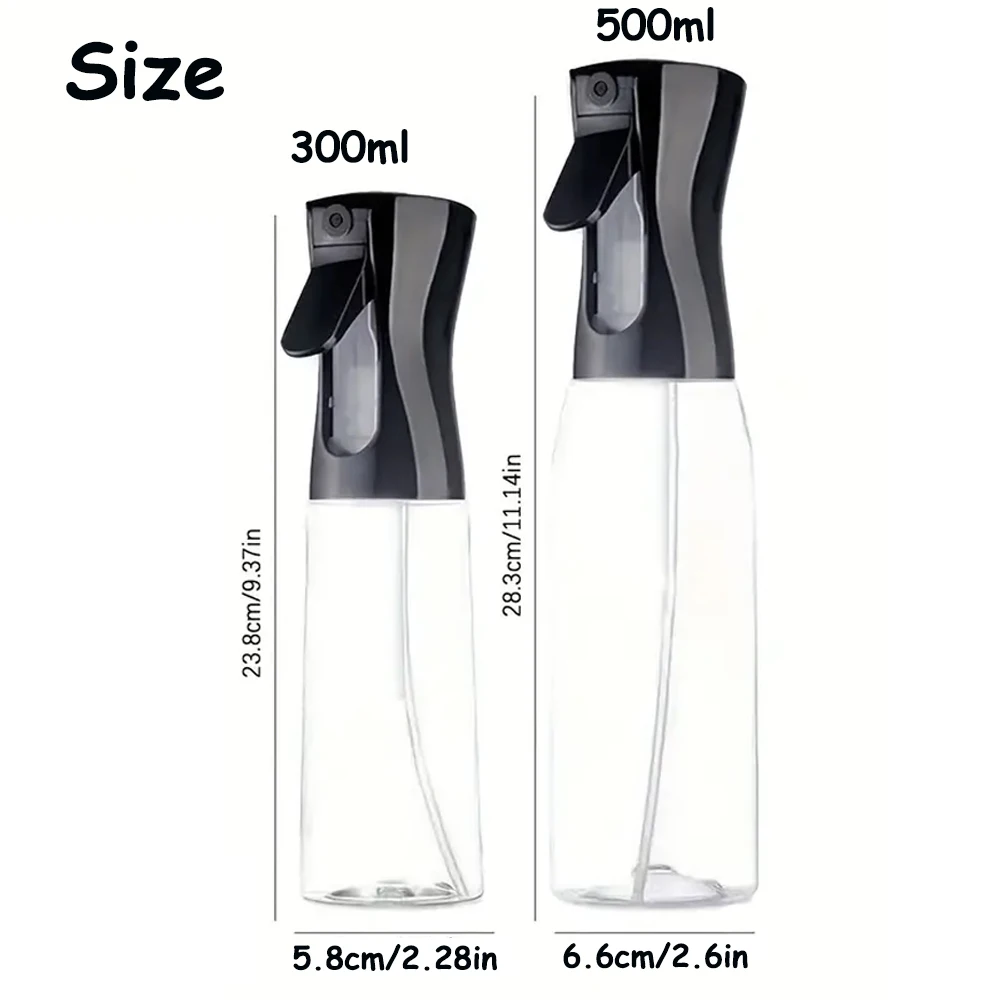 1-4Pcs Plastic Oil Sprayer Bottle 300ml/500ml Oil Dispenser Seasoning Sprayer Jar Kitchen Cooking BBQ Baking Roasting Picnic