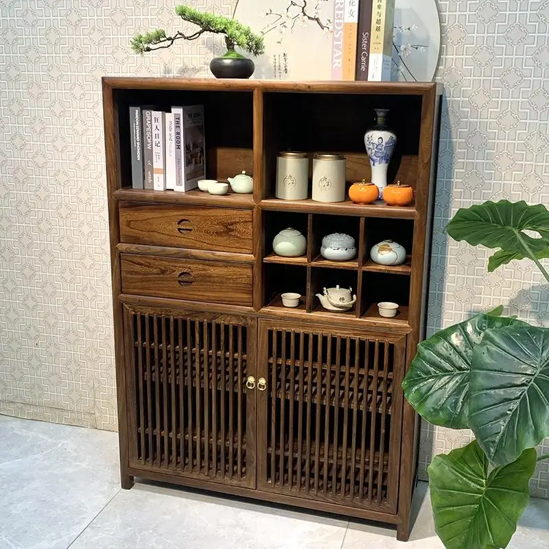 

Bogu rack solid wood tea cabinet shelf Zen Duobao Pavilion storage cabinet living room dining side cabinet