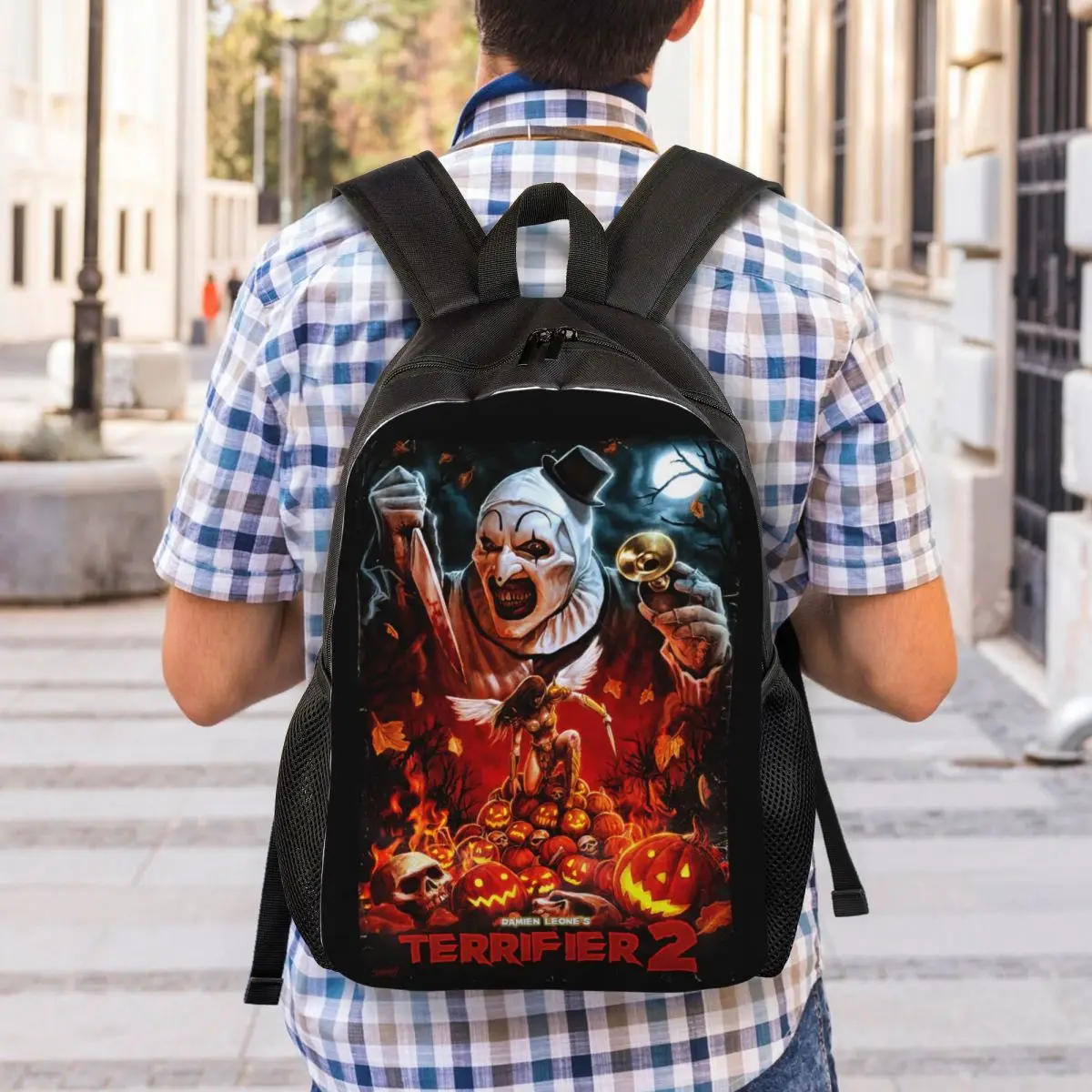 Mochila de Horror Clown para hombre y mujer, morral impermeable con estampado de película de Halloween, mochilas escolares y universitarias